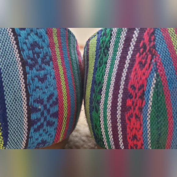 Mia Boho Bow Espadrille Beachy Flat Sandals Blue Green Pink 9m Like Anthro - Picture 6 of 8